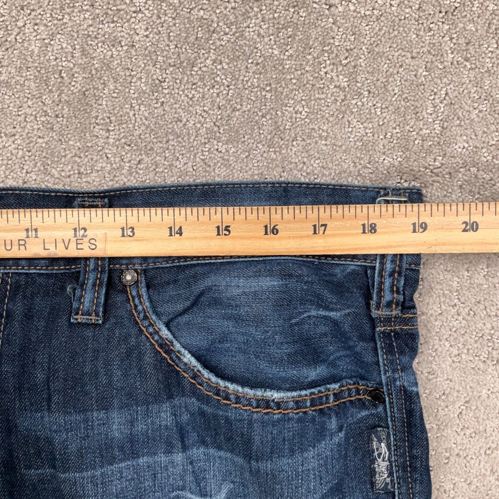 Silver Jeans Co Jeans Mens 36x30 Blue Nash Whisker Straight Western Stitch Denim - Picture 5 of 12